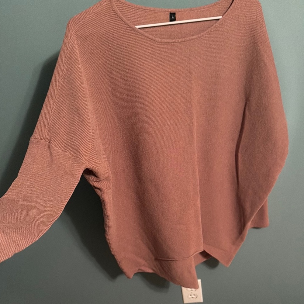 Elegant Mauve Crew Neck Sweater